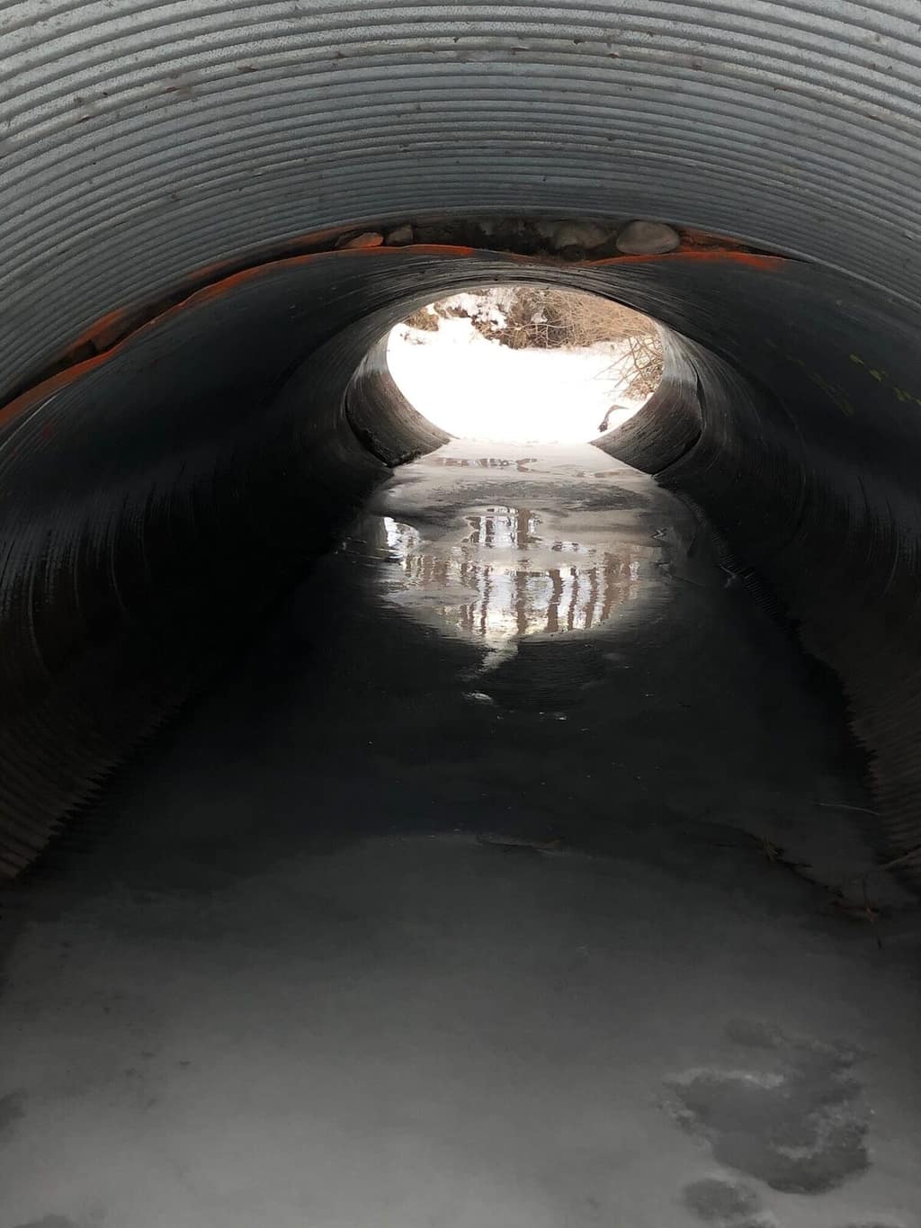 Inside the new Mollman Pass Trail culvert