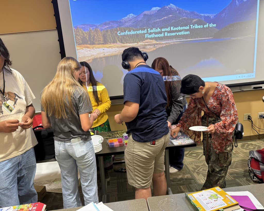 Students at a classroom presentation on the Flathead Reservation
